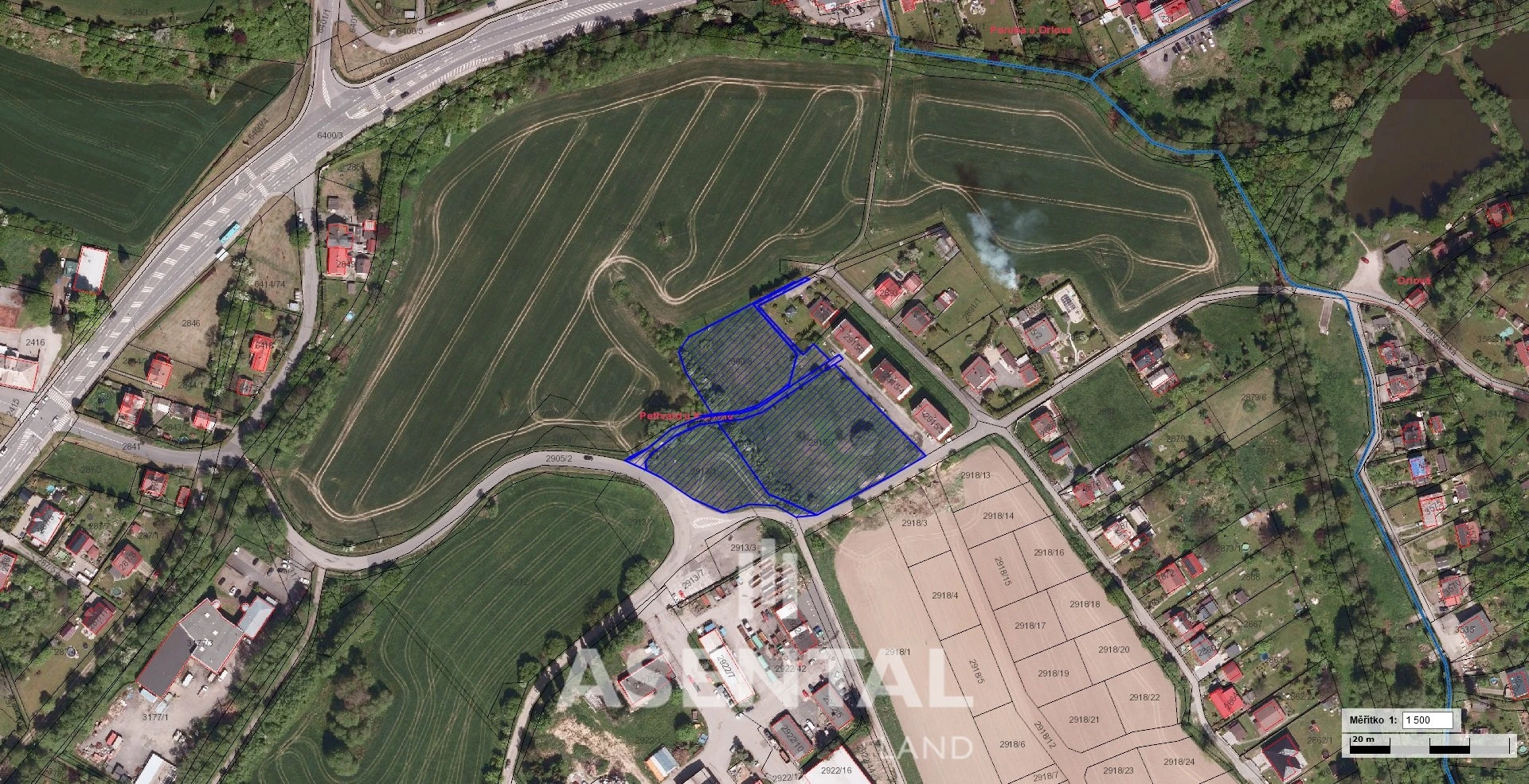 Prodej souboru pozemků o výměře 8 672 m² v k.ú. Petřvald u Karviné